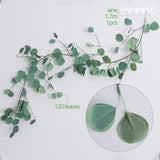 MEIDDING Artificial Green Eucalyptus Garland Leaves Vine Fake Vines Rattan Artificial Plants Ivy Wreath Wall Decor Wedding Decor