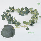 MEIDDING Artificial Green Eucalyptus Garland Leaves Vine Fake Vines Rattan Artificial Plants Ivy Wreath Wall Decor Wedding Decor